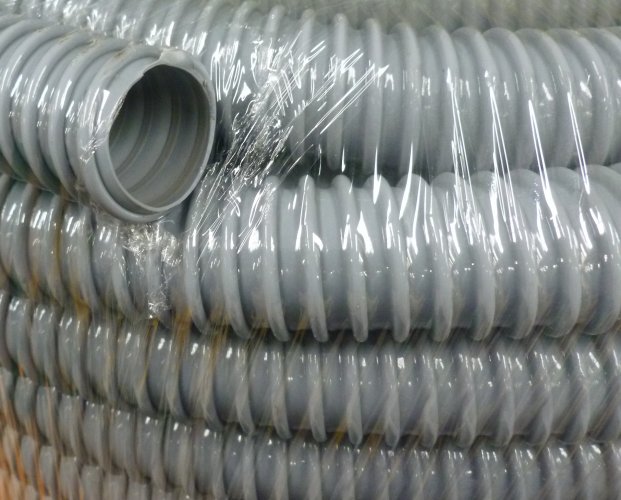 26mm grey waste water pvc hose convolute pipe 