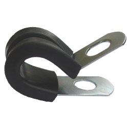 8mm Steel P Clip Rubber Insulated BZP 100 8mm